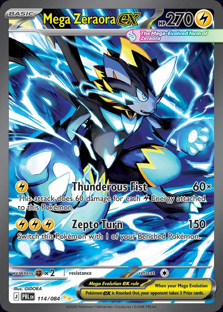 Mega Zeraora ex 114 Special Illustration Rare - EN-me5 card