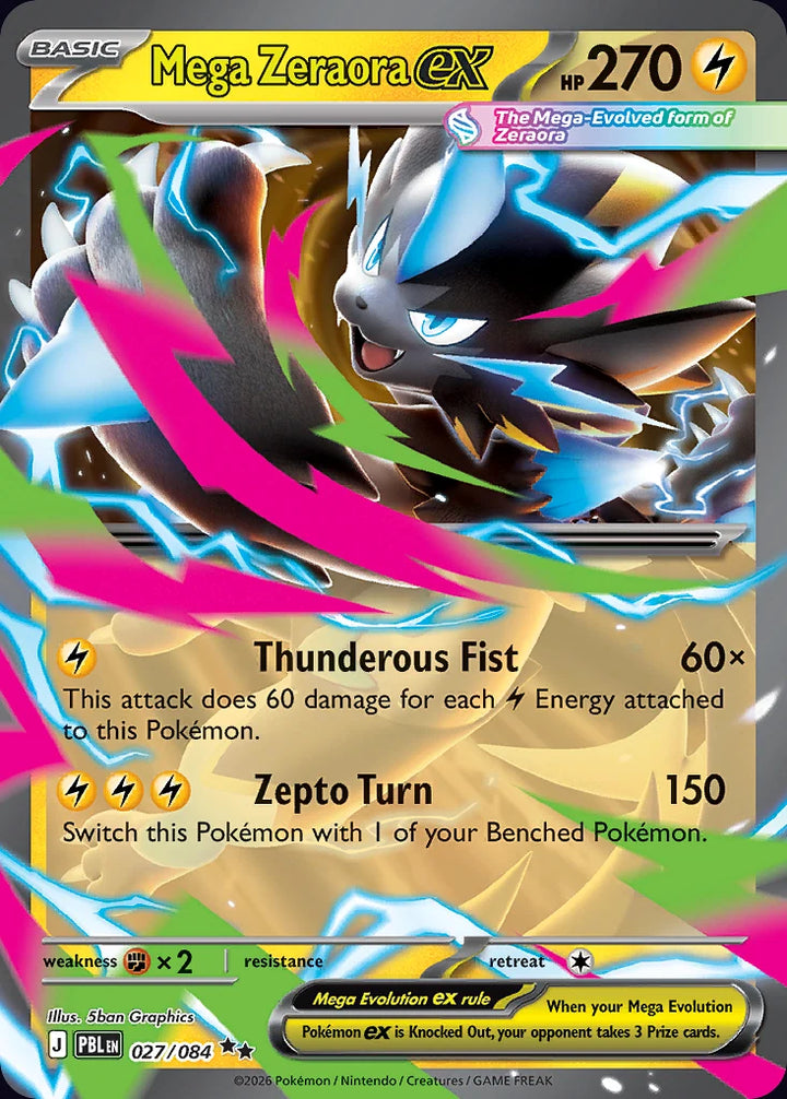 Mega Zeraora ex 27 Double Rare (ex) - EN-me5 card
