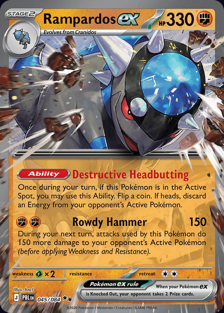 Rampardos ex 45 Double Rare (ex) - EN-me5 card