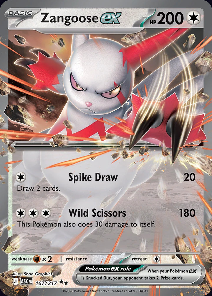 Zangoose ex 167 Double Rare (ex) · Ascended Heroes (EN) - Bundle card