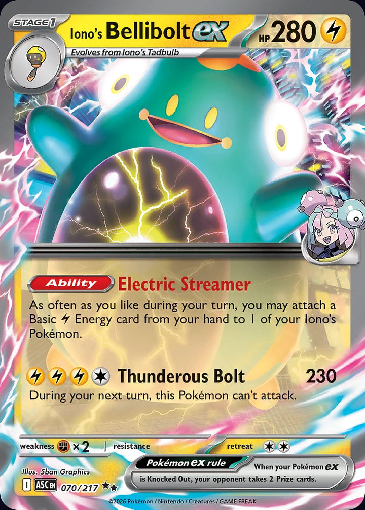 Iono's Bellibolt ex 70 Double Rare (ex) · Ascended Heroes (EN) - Bundle card