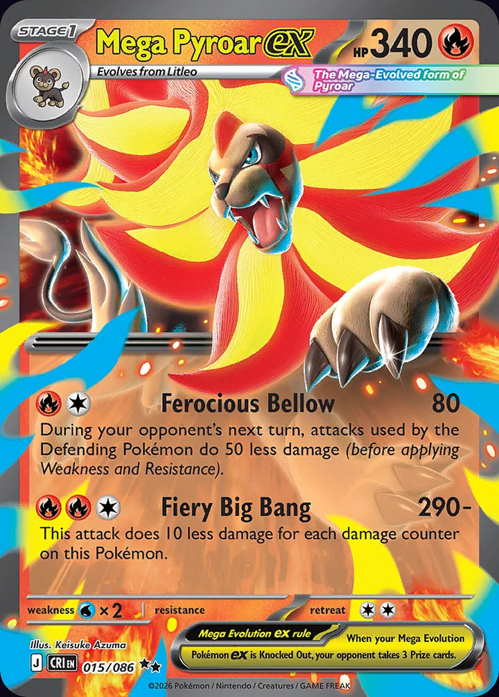 Mega Pyroar ex 15 Double Rare (ex) · Chaos Rising (EN) - Bundle card