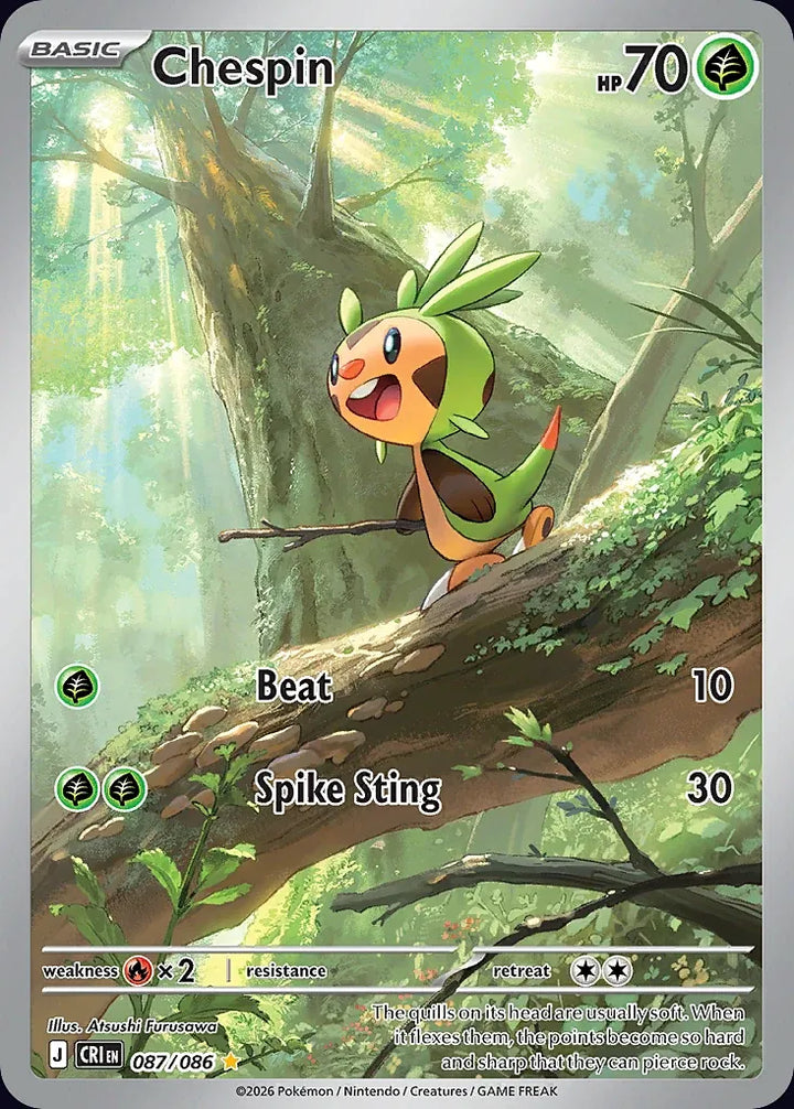 Chespin 87 Illustration Rare · Chaos Rising (EN) - Bundle card