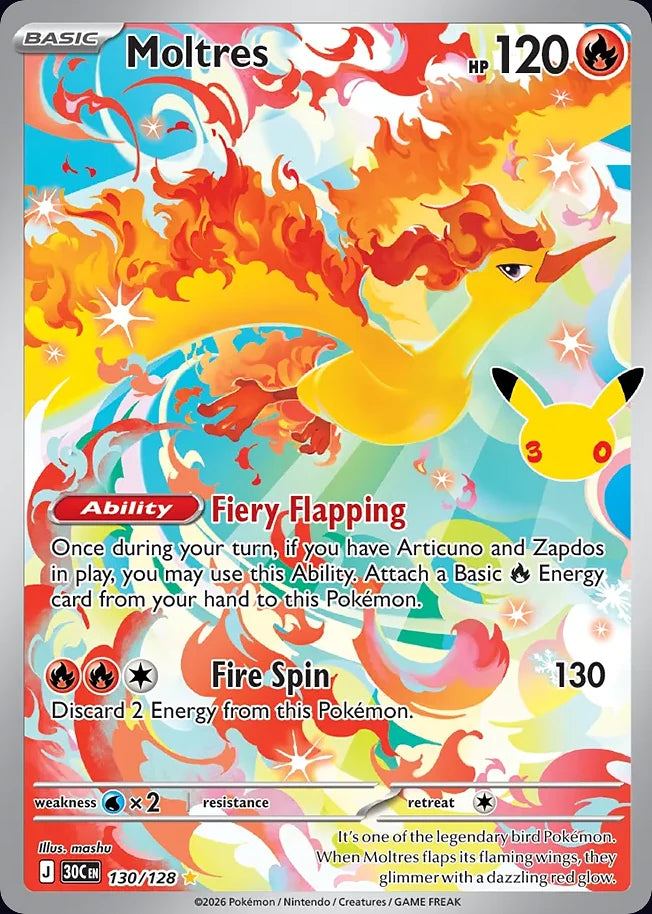 Moltres 130 Illustration Rare · 30th Celebration (EN) - Bundle card