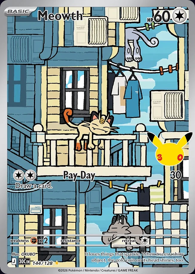 Meowth 144 Illustration Rare · 30th Celebration (EN) - Bundle card