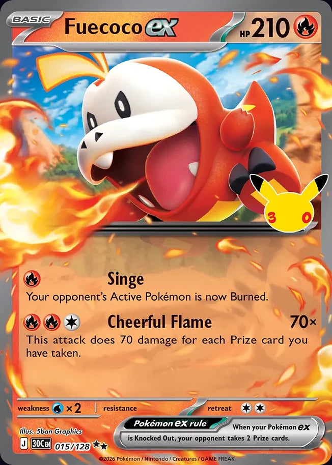 Fuecoco ex 15 Double Rare (ex) · 30th Celebration (EN) - Bundle card