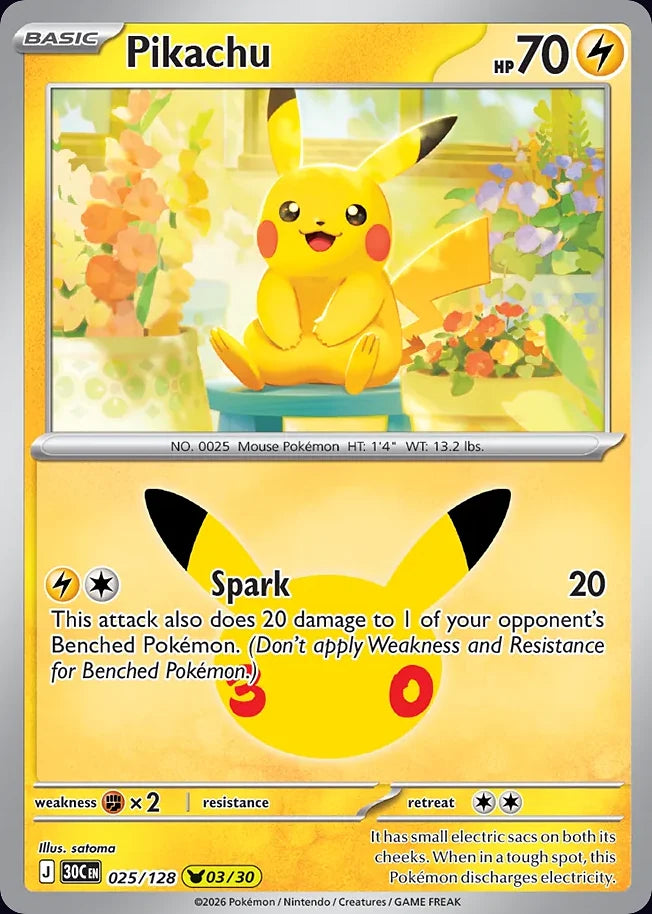 Pikachu 25 Pikachu Collection · 30th Celebration (EN) - Bundle card