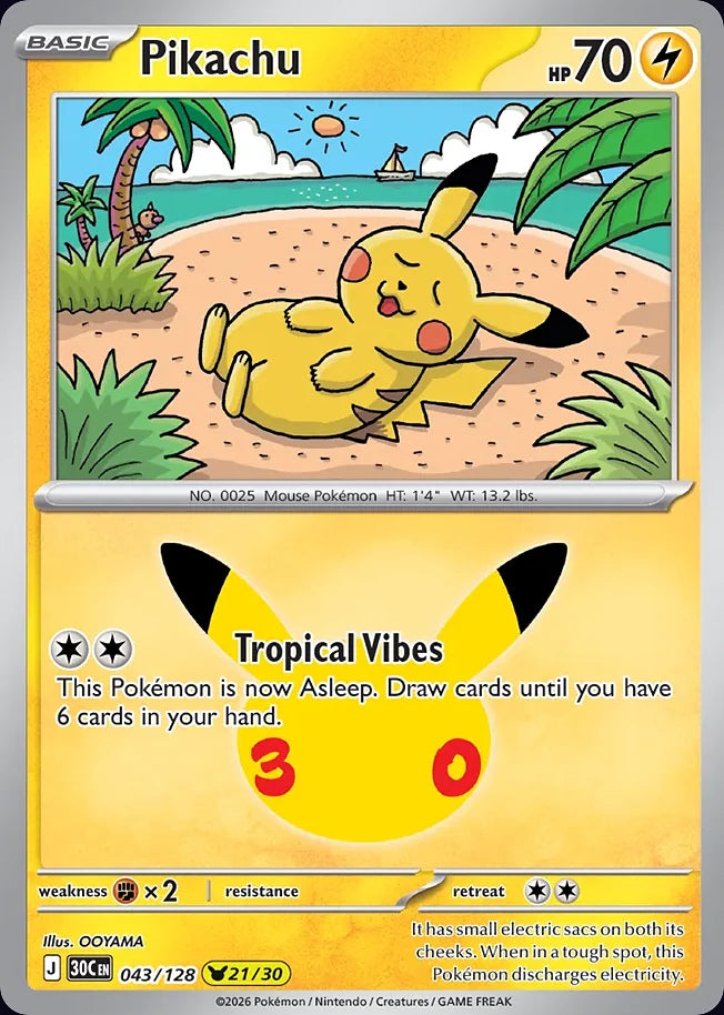 Pikachu 43 Pikachu Collection · 30th Celebration (EN) - Bundle card