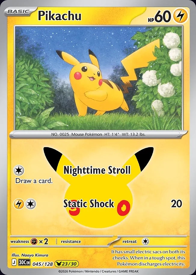 Pikachu 45 Pikachu Collection · 30th Celebration (EN) - Bundle card