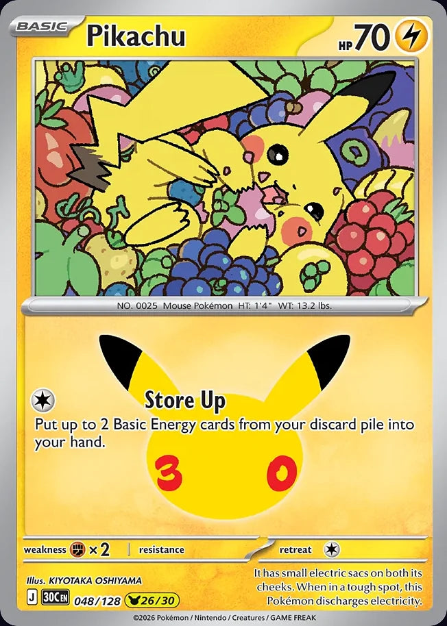 Pikachu 48 Pikachu Collection · 30th Celebration (EN) - Bundle card