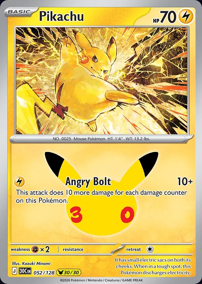 Pikachu 52 Pikachu Collection · 30th Celebration (EN) - Bundle card