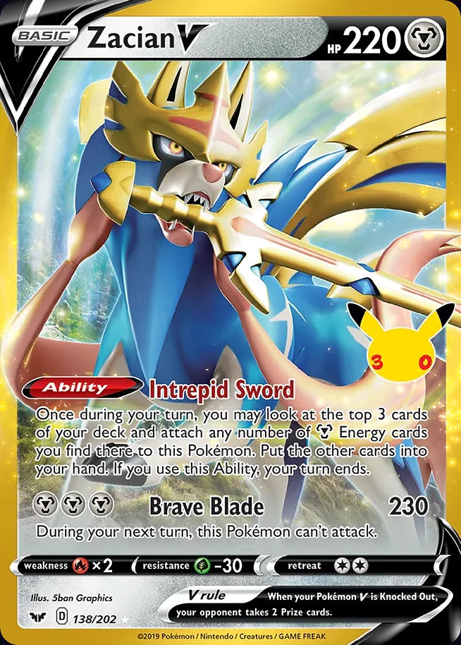 Zacian V 138 CC Classic Collection · 30th Celebration (EN) - Bundle card